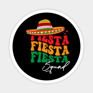 Retro Groovy Cinco de Mayo Fiesta Squad Family Matching Magnet